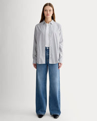 The Must-Have Shirt in Silky Cotton | Grey / White