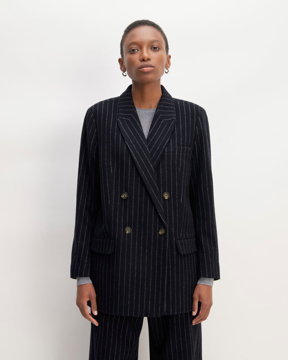 The ReWool® Double-Breasted Blazer | Navy / Bone