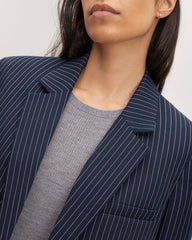 The Oversized Blazer in Buttersmooth | Navy / Bone
