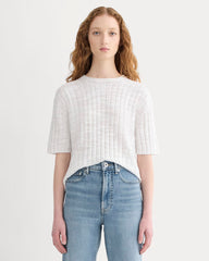 The Oversized Tee in Cotton Linen | White