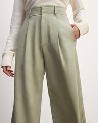 The Draper Pleated Pant in Buttersmooth | Seagrass | 30" Inseam